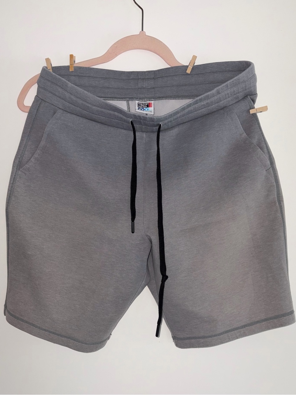 32 Degrees Grey Athletic Pull-On Shorts with Black Drawstring